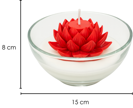 Vela Tazón Flor de Loto - Diseño Realista