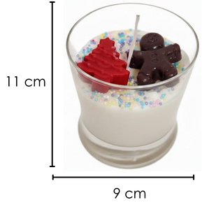 Vela Vaso Navideño Árbol y Muñeco - Navidad