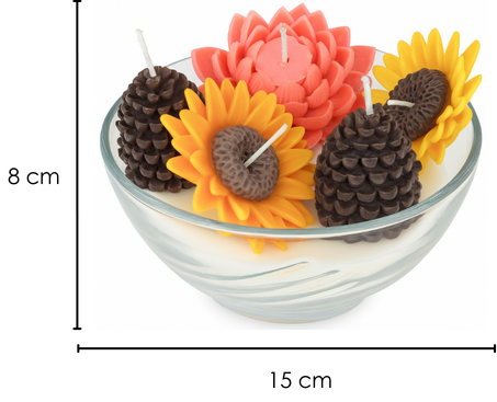 Vela Tazón de Flores - Diseño Realista